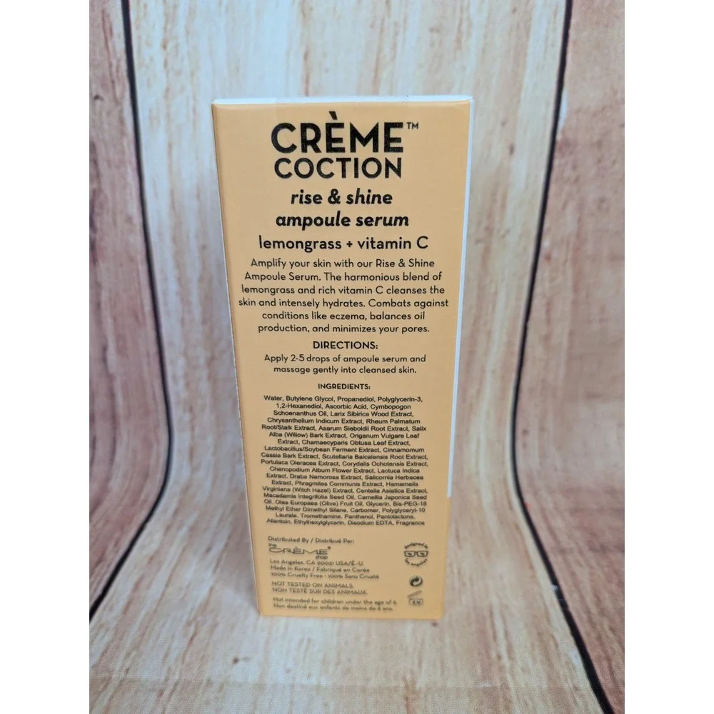 The Creme Shop Rise & Shine Ampoule Serum Lemongrass Vitamin C 1.01oz New
